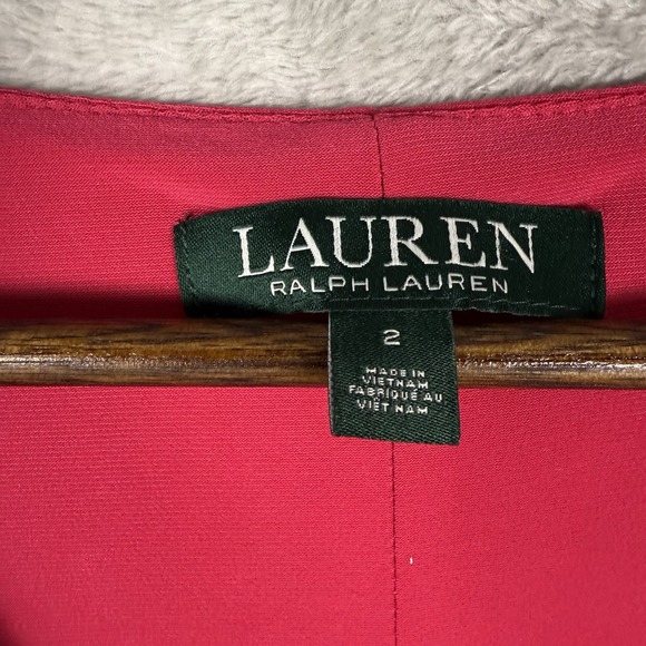 Ralph Lauren Womens Ruffle Trim‎ Dress Hot Pink Size 2 Cocktail Dress - Picture 5 of 10